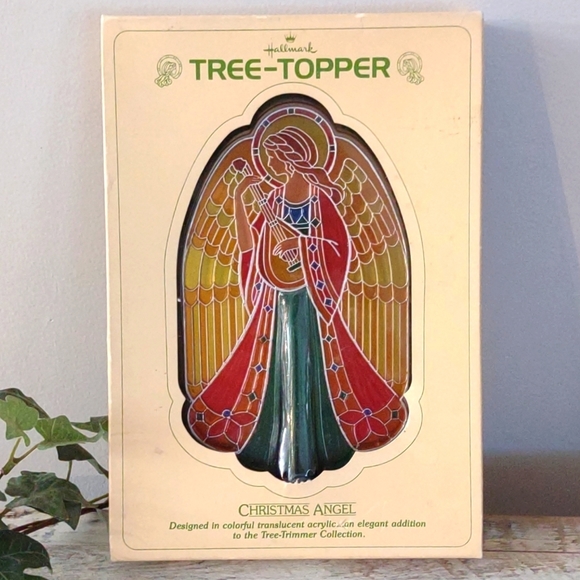 Hallmark Holiday Vintage 979 Hallmark Christmas Angel Stained Glass